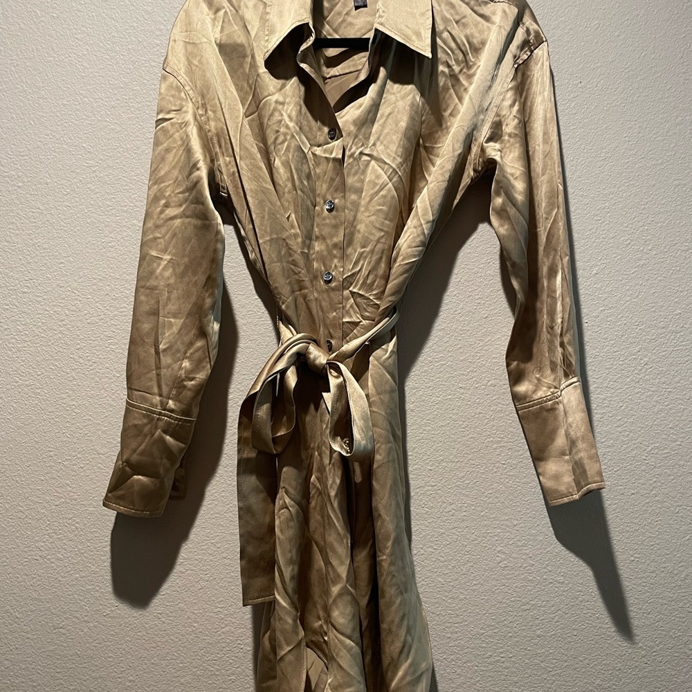 Banana Republic Beige Button-Up Dress
